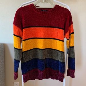 Forever21 Rainbow Chenille Sweater